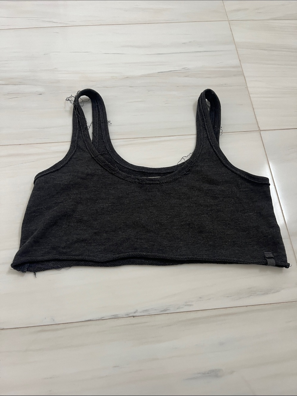 We the Free Dark Gray Cropped Tank Top